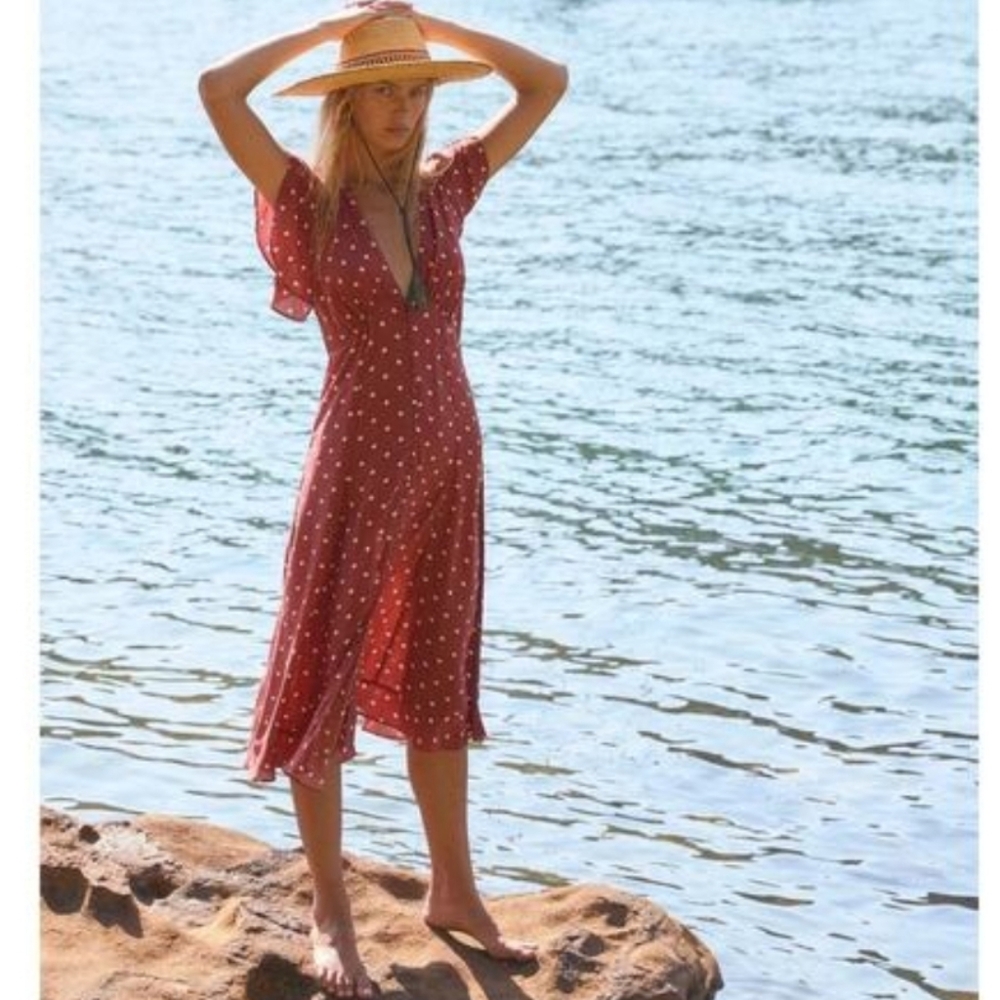 Auguste The Label Red Polka Dot Maxi Dress